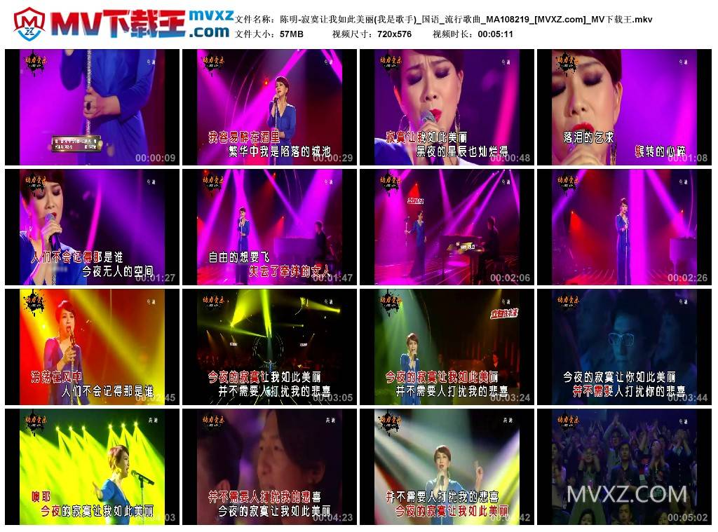 陈明-寂寞让我如此美丽(我是歌手)_国语_流行歌曲_MA108219